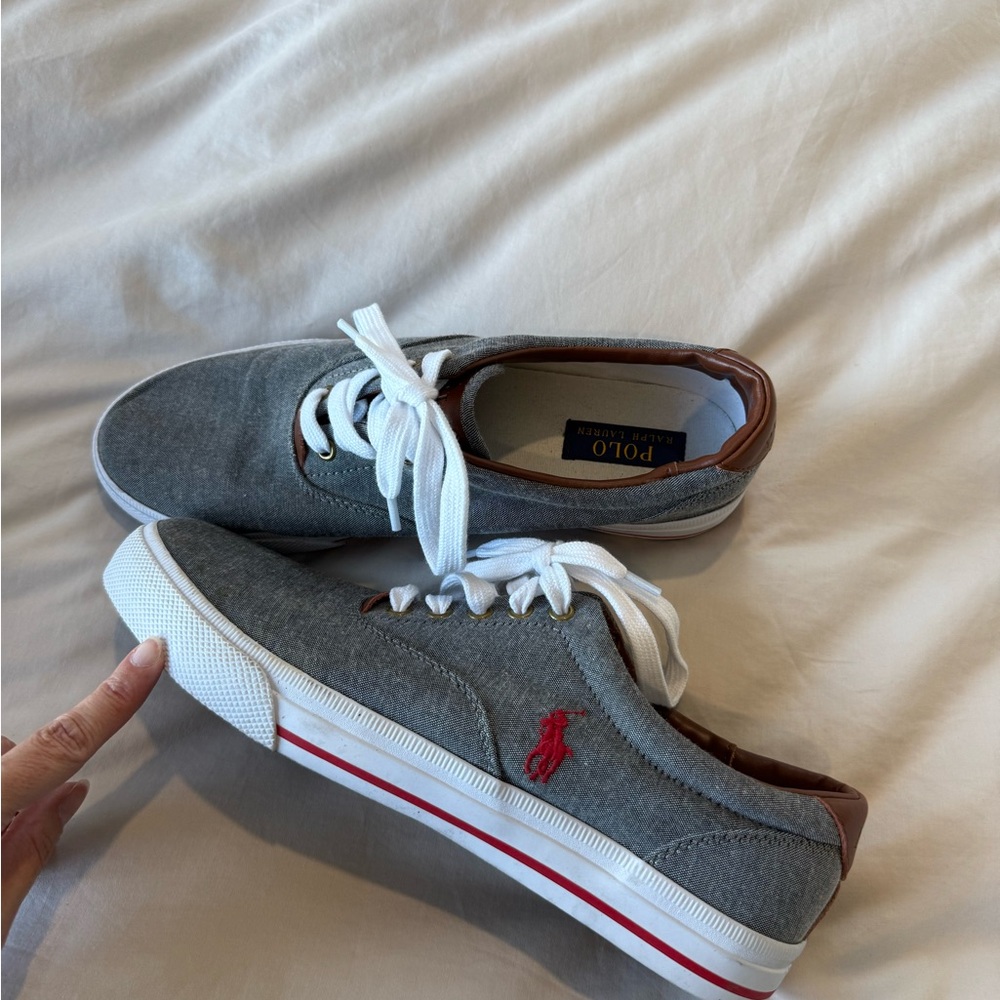 Polo by Ralph Lauren Gray and Red Sneakers